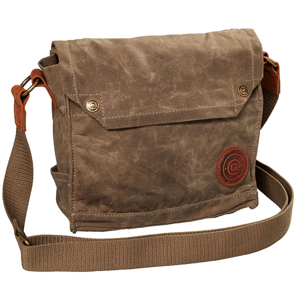 Image of QBag Retro Canvas Shoulder Bag - Brown