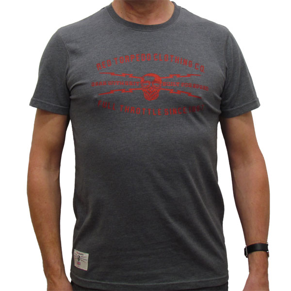 Image of Red Torpedo Gear With Grit T-Shirt - Graphite