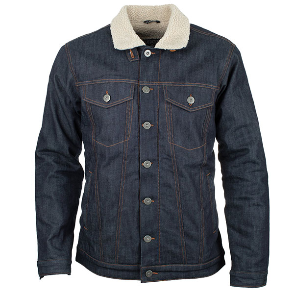 Image of Resurgence Denim Sherpa Textile Jacket - Blue