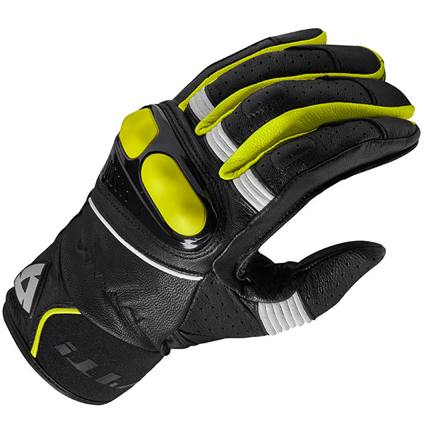 Image of Rev'it Hyperion Leather Gloves - Black / Neon Yellow