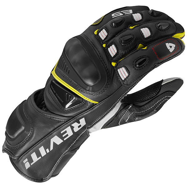 Image of Rev'it Jerez 3 Leather Gloves - Black / Neon Yellow