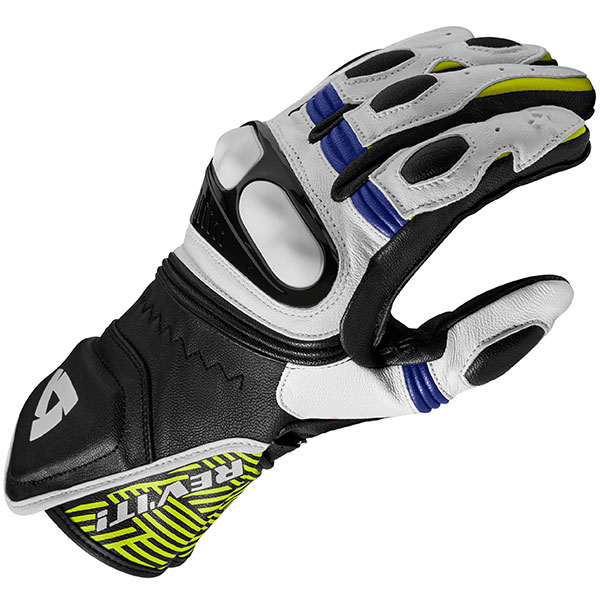 Image of Rev'it Metis Leather Gloves - Black / Blue