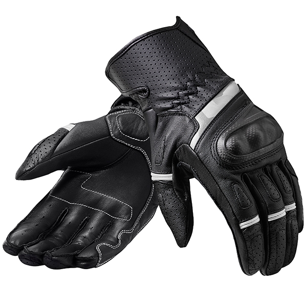 Image of Rev'it Chevron 3 Leather Gloves - Black / White