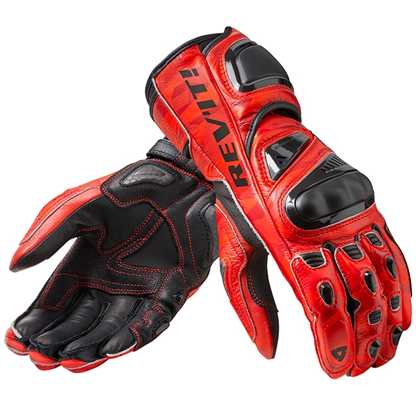 Image of Rev'it Jerez 3 Leather Gloves - Red / Black