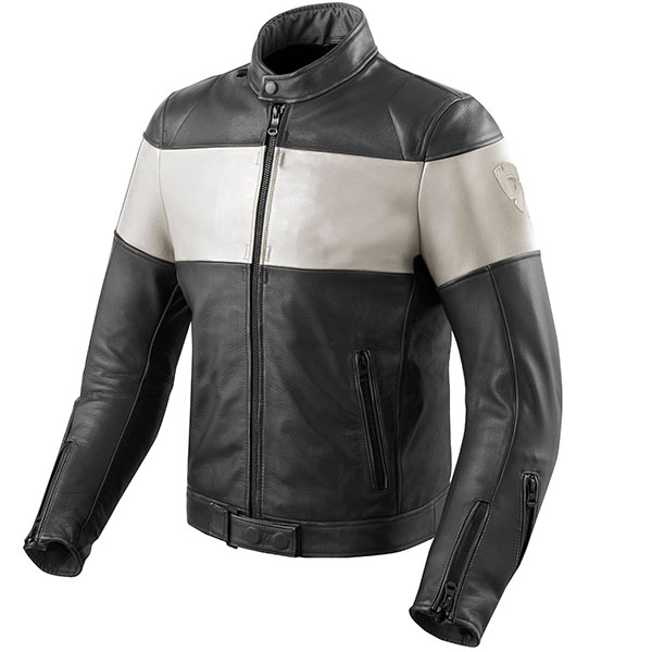 Image of Rev'it Nova Vintage Leather Jacket - Black / White