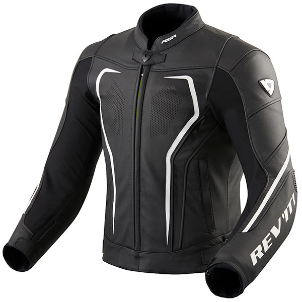 Rev it Vertex GT Leather Jacket Black White FREE UK DELIVERY