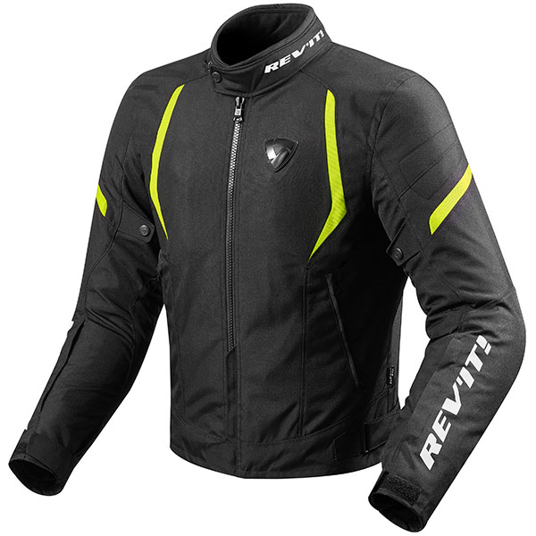 Image of Rev'it Jupiter 2 Textile Jacket - Black / Neon Yellow