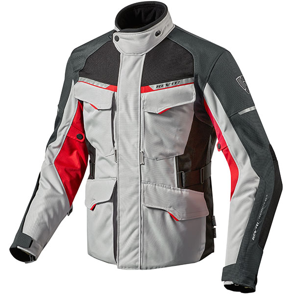 Image of Rev'it Outback 2 Textile Jacket - Silver / Red