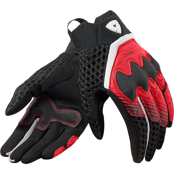 Rev'it Ladies Veloz Leather Gloves - Black / Red - FREE UK DELIVERY