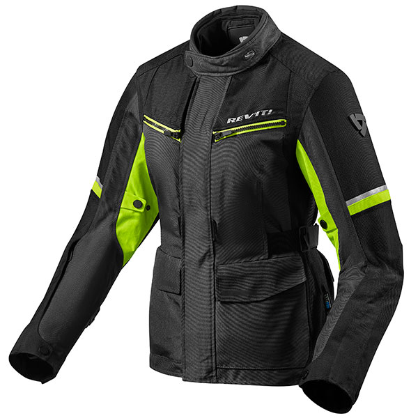 Image of Rev'it Ladies Outback 3 Textile Jacket - Black / Neon Yellow