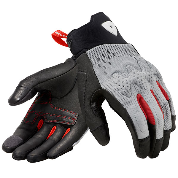 Rev'it Kinetic Leather Gloves - Light Grey / Black - FREE UK DELIVERY