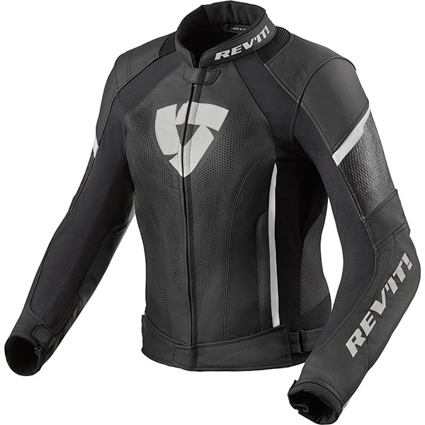 Image of Rev'it Ladies Xena 3 Leather Jacket - Black / White
