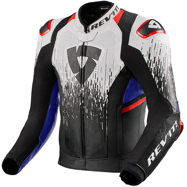 Image of Rev'it Quantum 2 Pro Air Leather Jacket - White / Blue