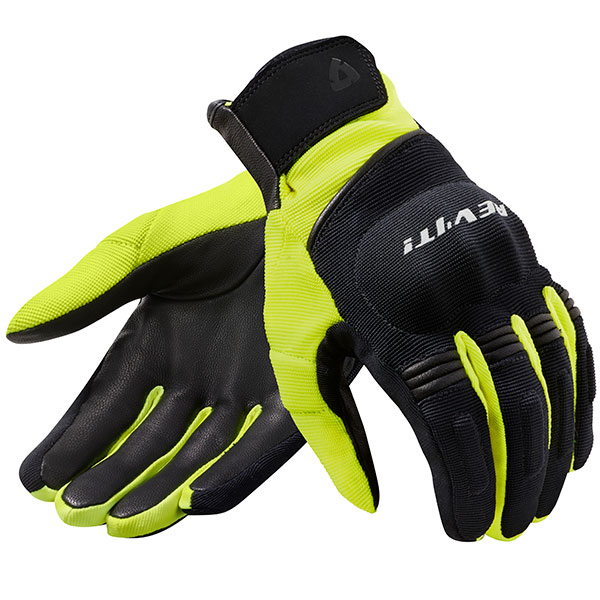 Image of Rev'it Mosca H2O Textile Gloves - Black / Neon Yellow