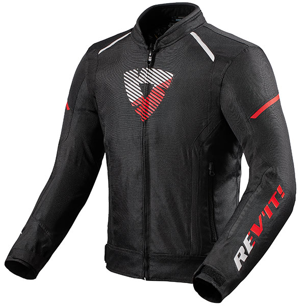 Image of Rev'it Sprint H2O Textile Jacket - Black / Neon Red
