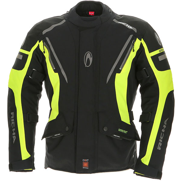 Image of Richa Cyclone Gore-Tex Textile Jacket - Black / Fluo Yellow