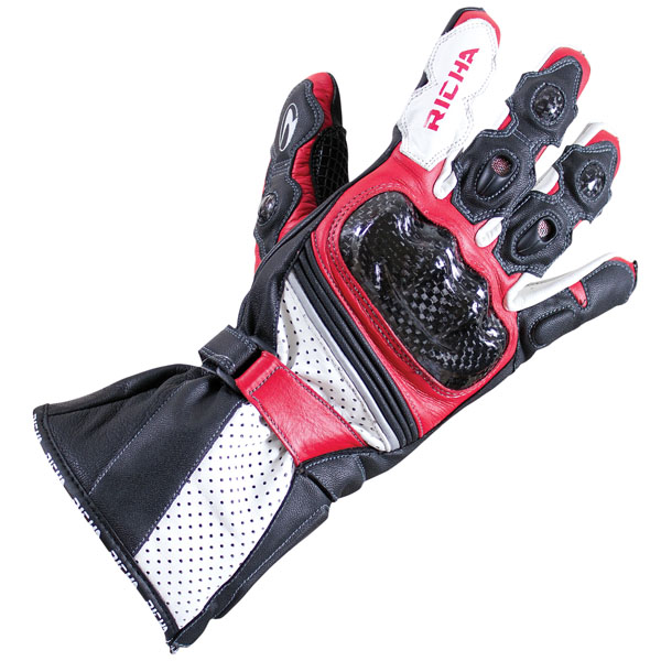 Image of Richa Ravine Leather Gloves - Black / Red
