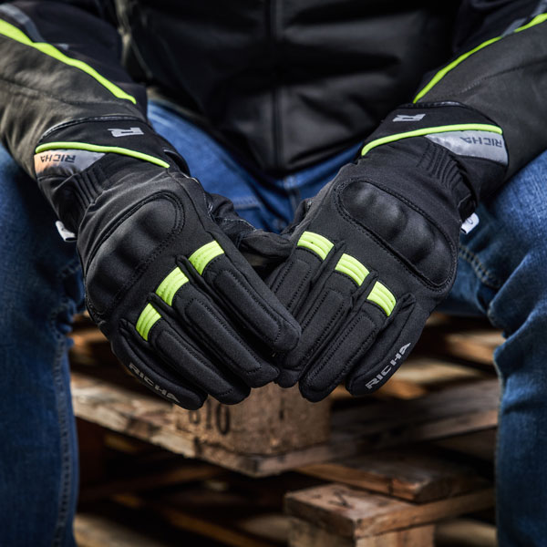 Richa Torch Gloves Black / Fluo Yellow FREE UK DELIVERY