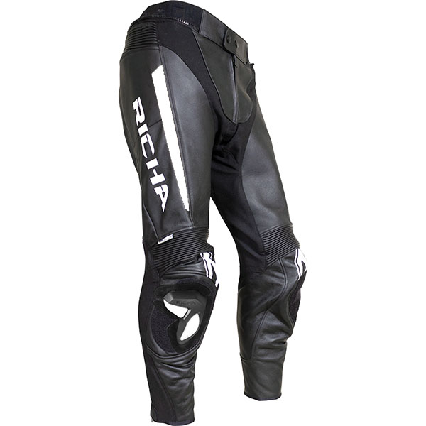 Richa Rebel Leather Jeans Black White Free Uk Delivery Richa Rebel Leather Jeans Black White