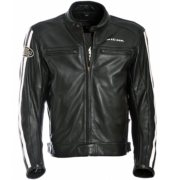 Richa Retro Racing Leather Jacket Black Free Uk Delivery Richa Retro Racing Leather Jacket Black