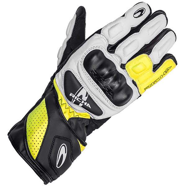 Image of Richa RS-86 Leather Glove - Fluo Yellow / White / Black