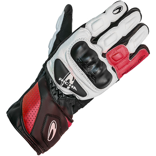 Image of Richa RS-86 Leather Glove - Red / White / Black