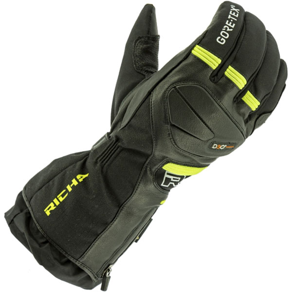 Image of Richa Mountain Gore-Tex Mixed Gloves - Black / Fluo Yellow