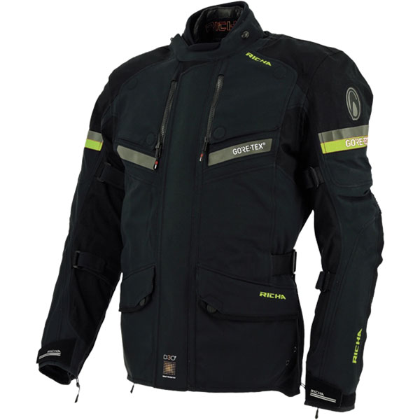 Image of Richa Atlantic Gore-Tex Textile Jacket - Black / Fluo