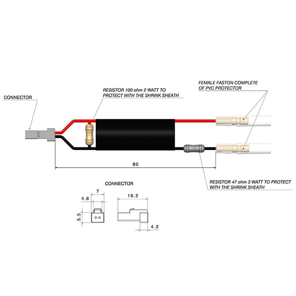 Rizoma EE164H LED Resistor Kit FREE UK DELIVERY