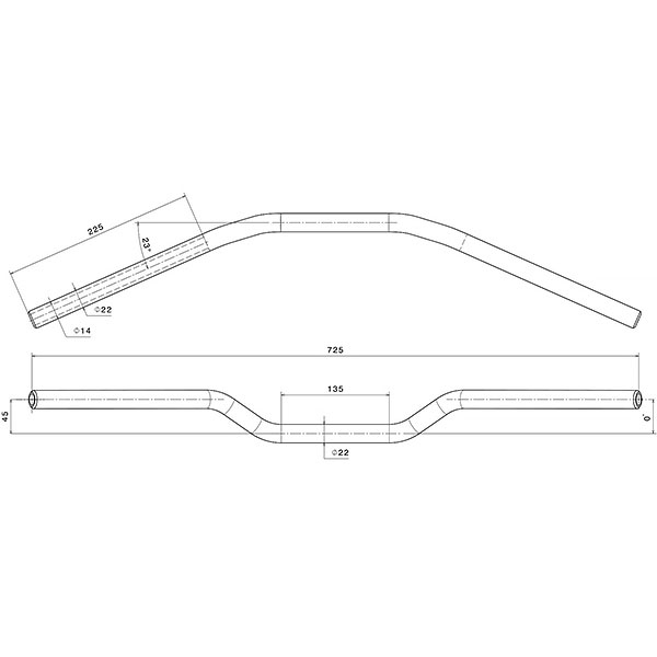 Manillar RIZOMA MA001B Ø 22 mm Homologado Anodizado Negro