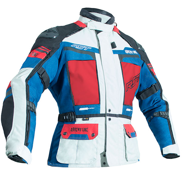 Image of RST Ladies Pro Series Adventure CE Textile Jacket - Ice / Blue / Red