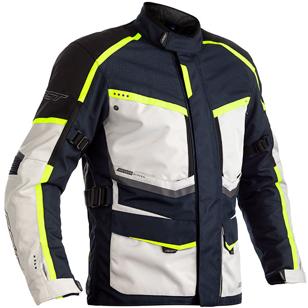 Image of RST Maverick CE Textile Jacket - Blue / Silver / Neon