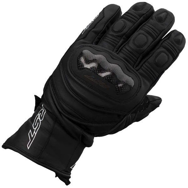 RST Sport Mid CE Waterproof Leather Gloves Black Black FREE UK DELIVERY