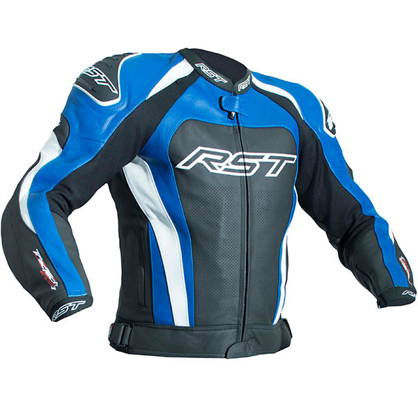 Image of RST Tractech Evo 3 CE Leather Jacket - Black / Blue