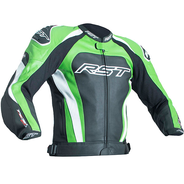 Image of RST Tractech Evo 3 CE Leather Jacket - Black / Green