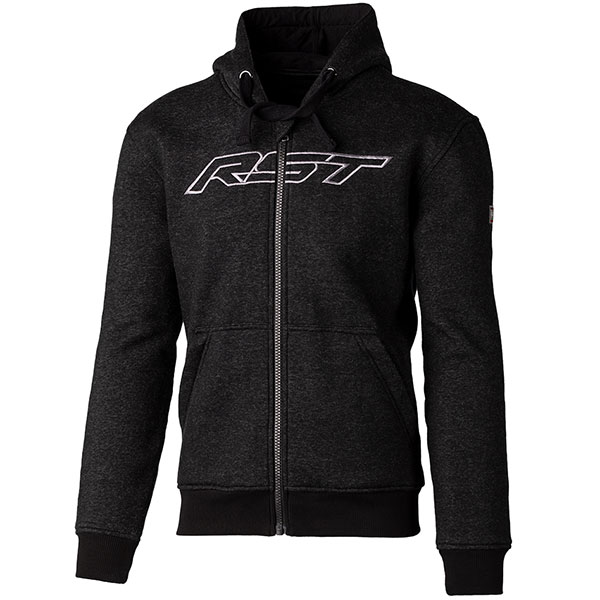 RST X Zip Through Logo CE Mens Textile Hoodie - Black / Grey - FREE UK ...