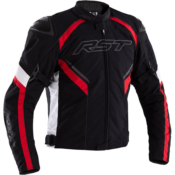 RST Sabre Airbag CE Textile Jacket - Black / White / Red - FREE UK DELIVERY