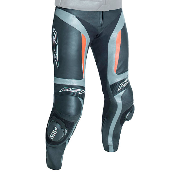 Image of RST Blade 2 CE Leather Jeans - Grey / Flo Red