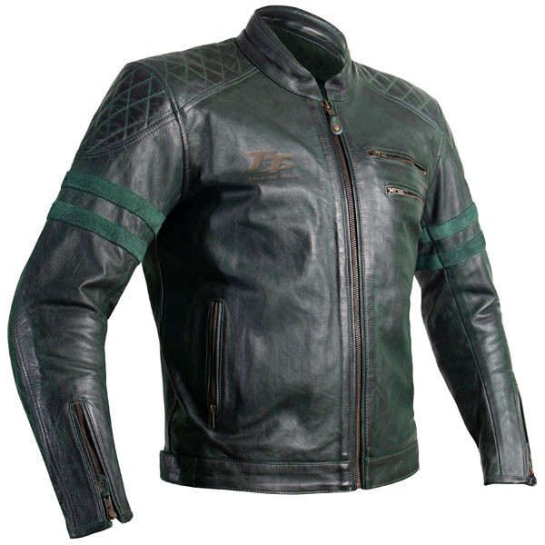 Image of RST IOM TT Hillberry CE Leather Jacket - Green