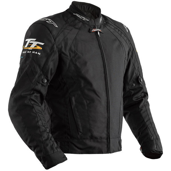 Image of RST IOM TT Grandstand CE Textile Jacket - Black / Black