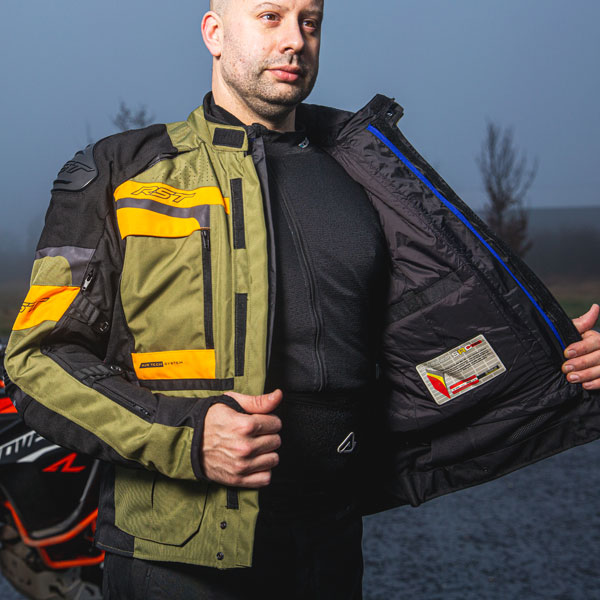 RST Pro Series Adventure X CE Textile Jacket Green Ochre
