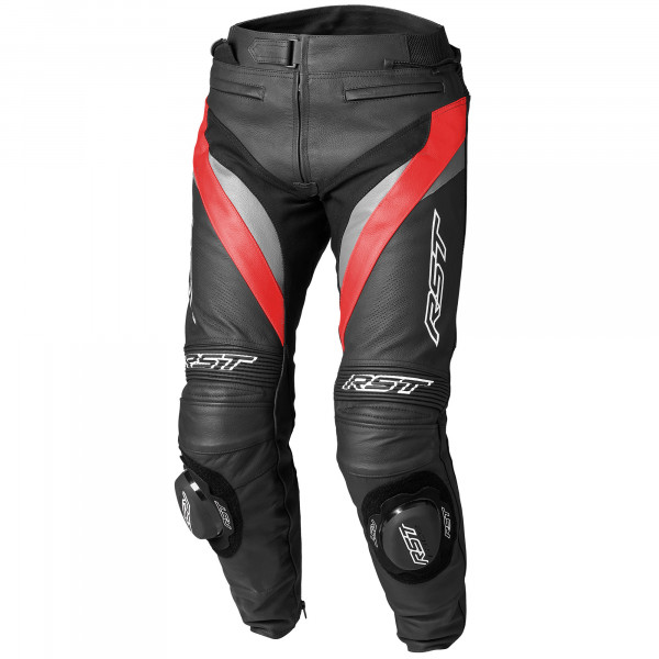 RST Tractech Evo 4 CE Leather Trousers Black Grey Fluo Red FREE UK DELIVERY