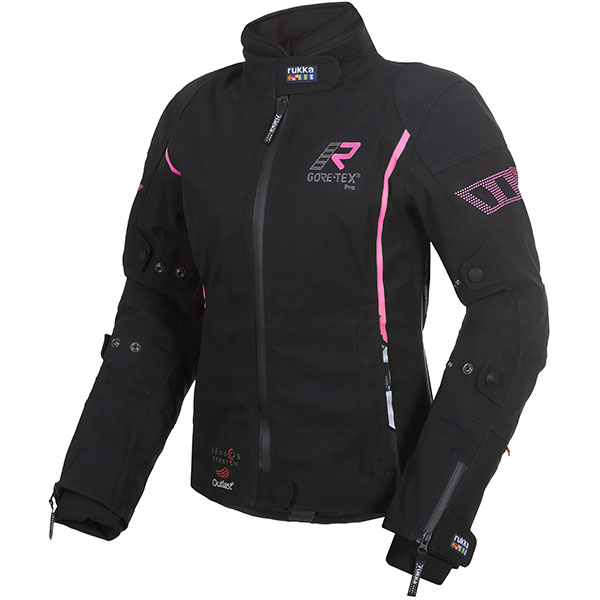 Image of Rukka Ladies Suki Pro Gore-Tex Textile Jacket - Black / Pink