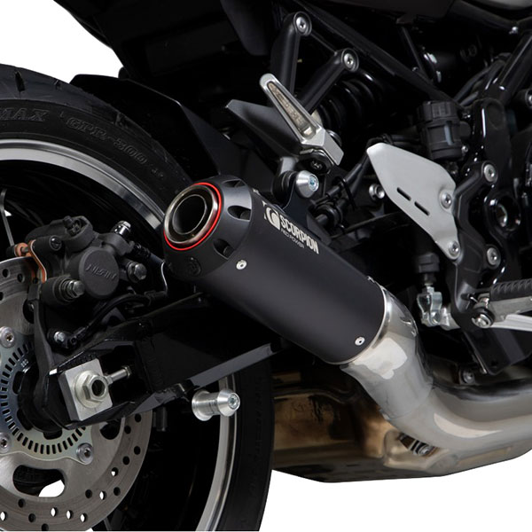 Scorpion Red Power Slip-On Exhaust - Kawasaki Z900 RS - Polished Stainless Red Power Slip-On