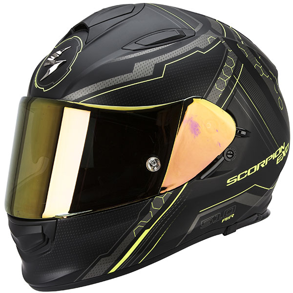 Scorpion Exo 510 Air Sync Matt Black Neon Yellow Free Uk Delivery