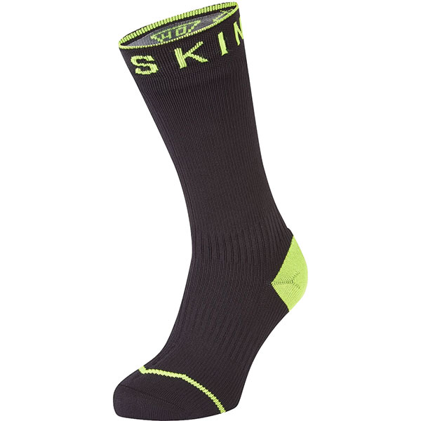 Sealskinz Briston Waterproof Socks Black / Neon Yellow FREE UK DELIVERY