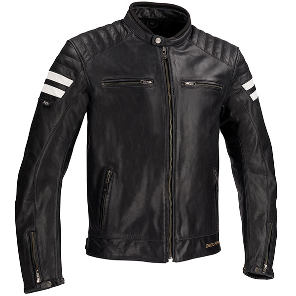 Image of Segura Stripe Leather Jacket - Black / White
