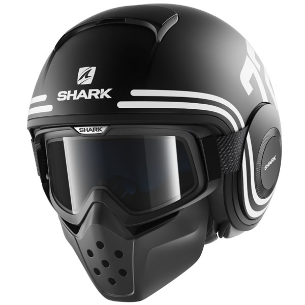 Image of Shark Drak 72 - Matt Black / White / Orange