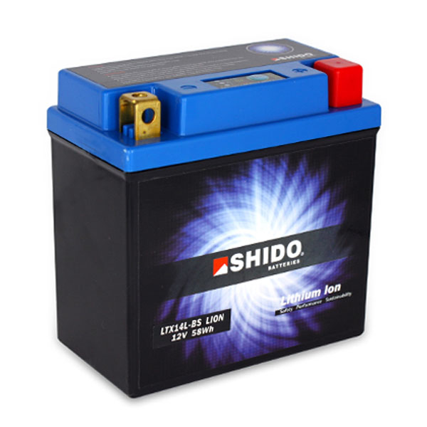 Image of Shido Lithium Motorcycle Battery - LTX14L-BS LION