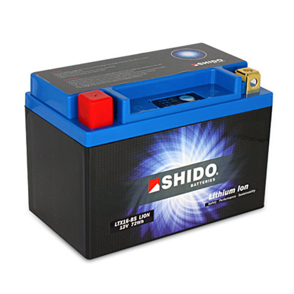 Image of Shido Lithium Motorcycle Battery - LTX16-BS LION